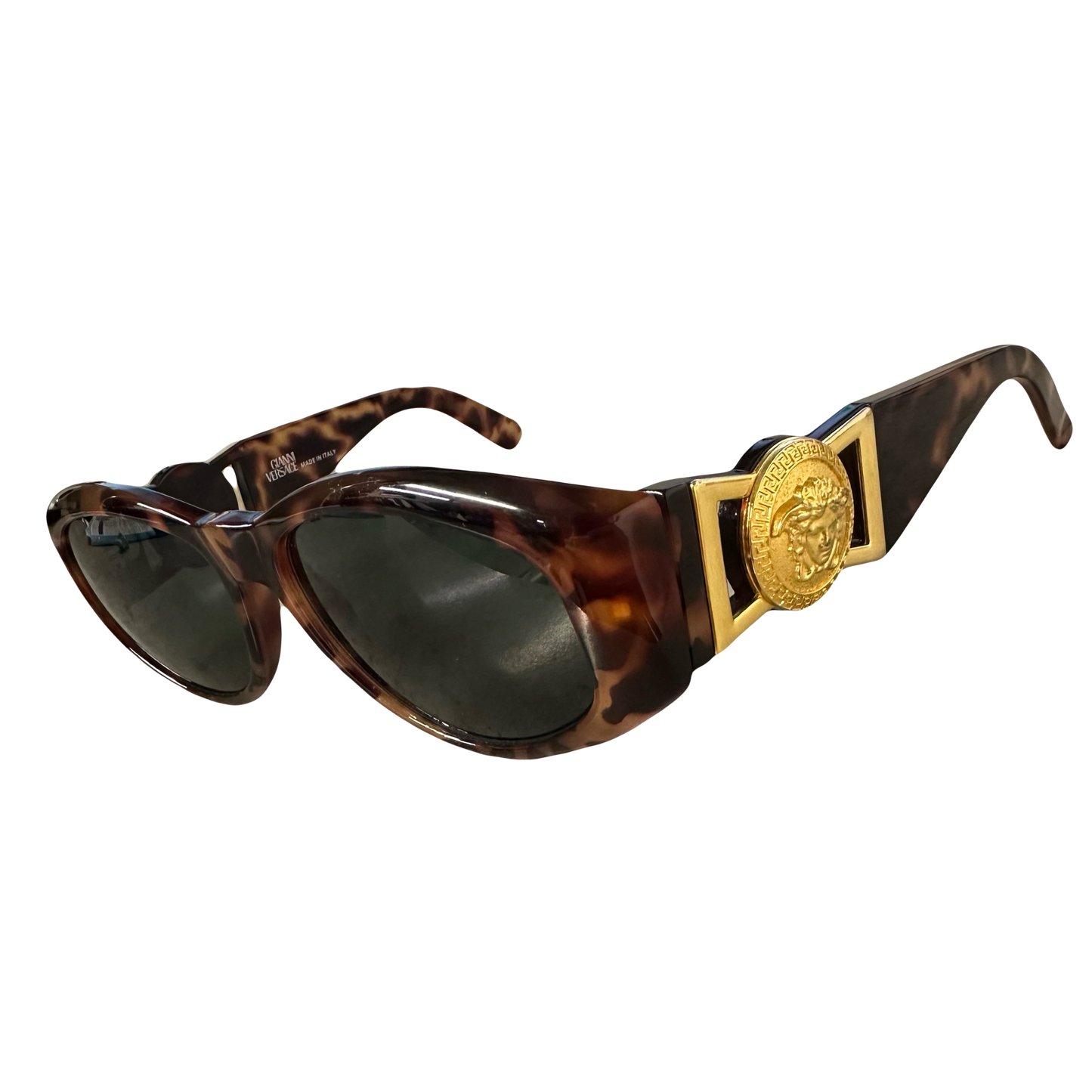 Versace 90s Medusa Head Sunglasses In Tortoise