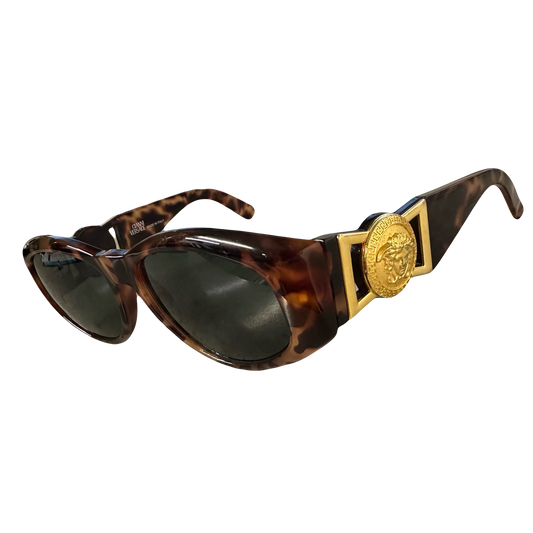 Versace 90s Medusa Head Sunglasses In Tortoise