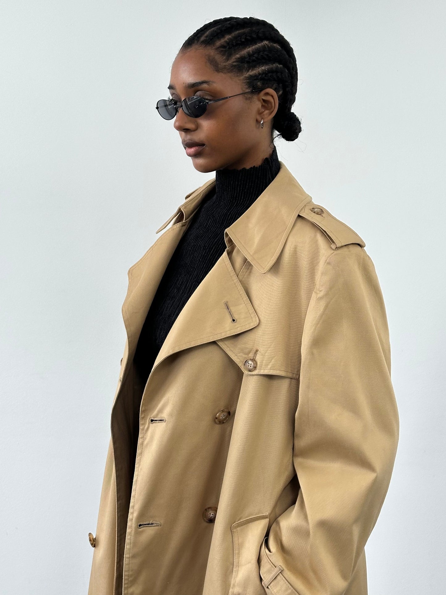 Christian Dior Paris 1980s Cotton Double Breasted Trench Coat - L