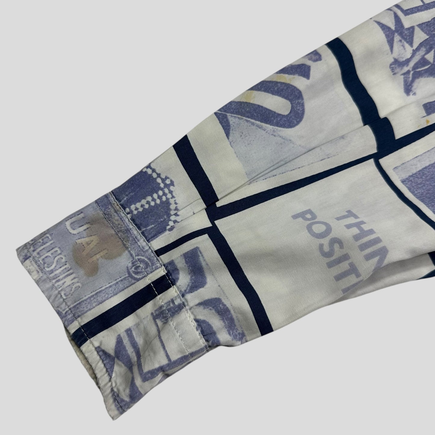 Moschino Jeans 1995 Blue Polaroid Shirt - XL