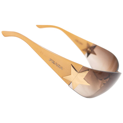 Vintage 2000s Prada Rimless Star Sunglasses | O/S, Brown