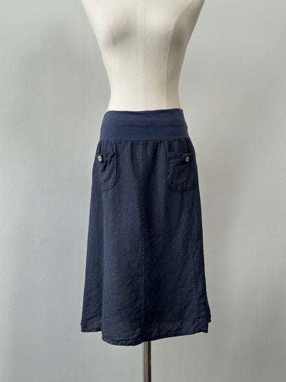 Vintage 1990s Pure Linen Midi Skirt - W30