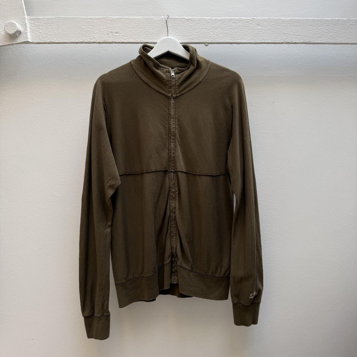CP Company Full Zip Sweatshirt in Olive (L) | Large, Olive