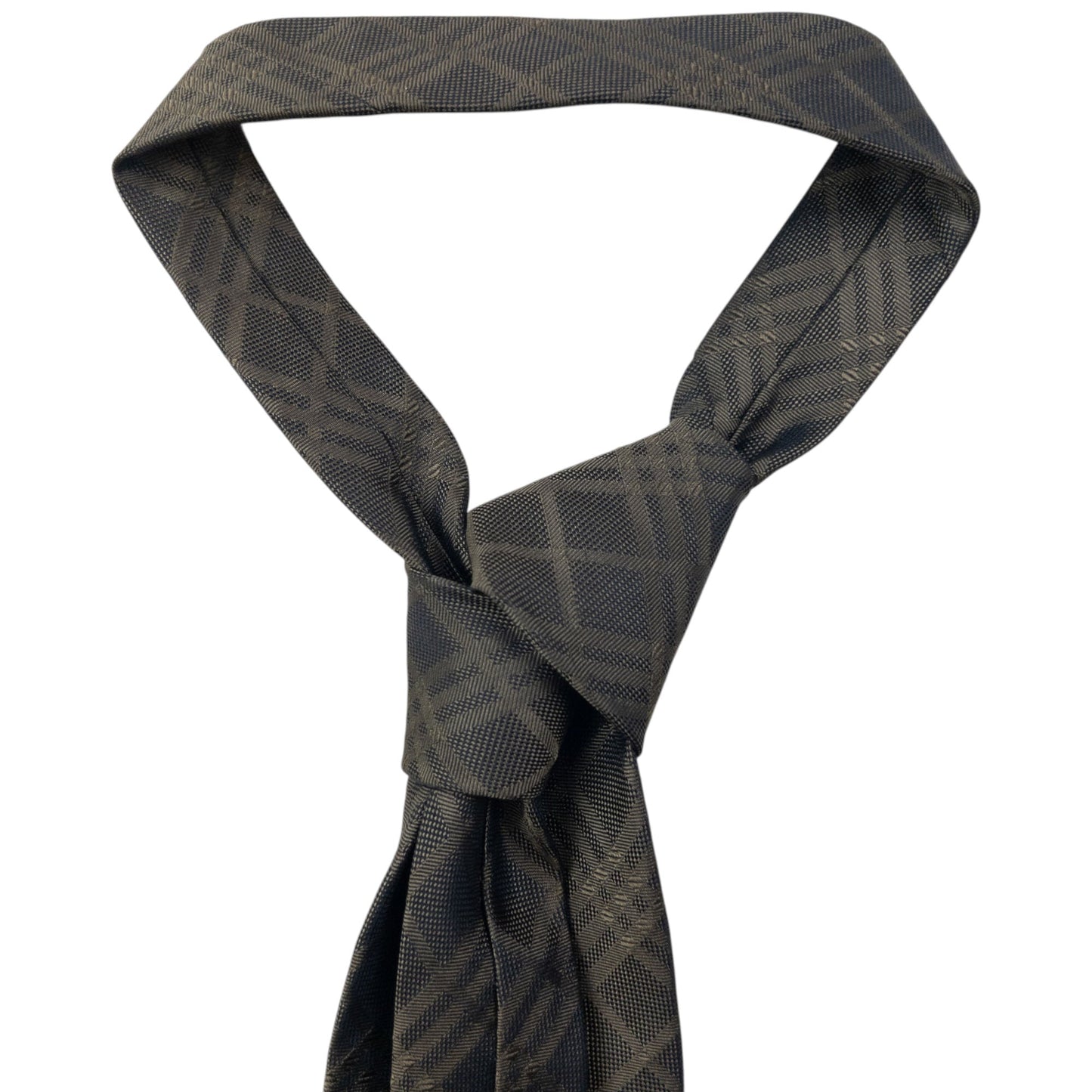Vintage 2000s Burberry Nova Check Silk Tie | O/S, Brown
