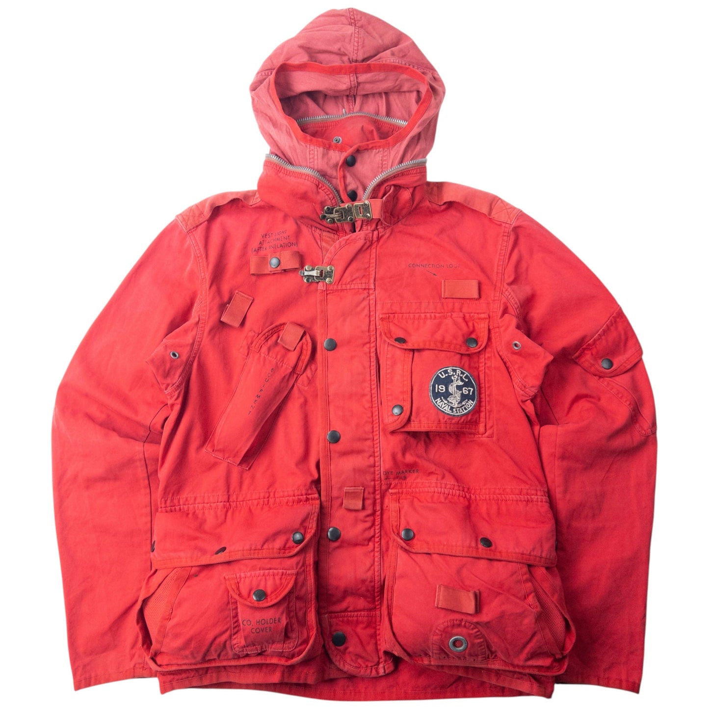 Vintage 90s Polo Ralph Lauren US Naval Station Utility Cargo Jacket Size S