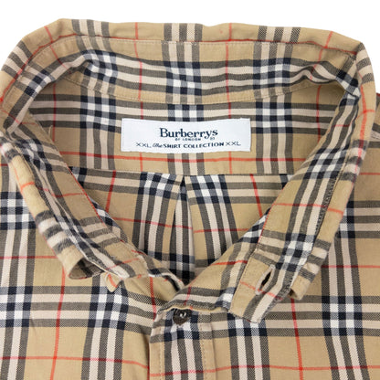 Vintage 90s Burberry Nova Check Long Sleeve Button Up Shirt Size XXL | XXL, Beige