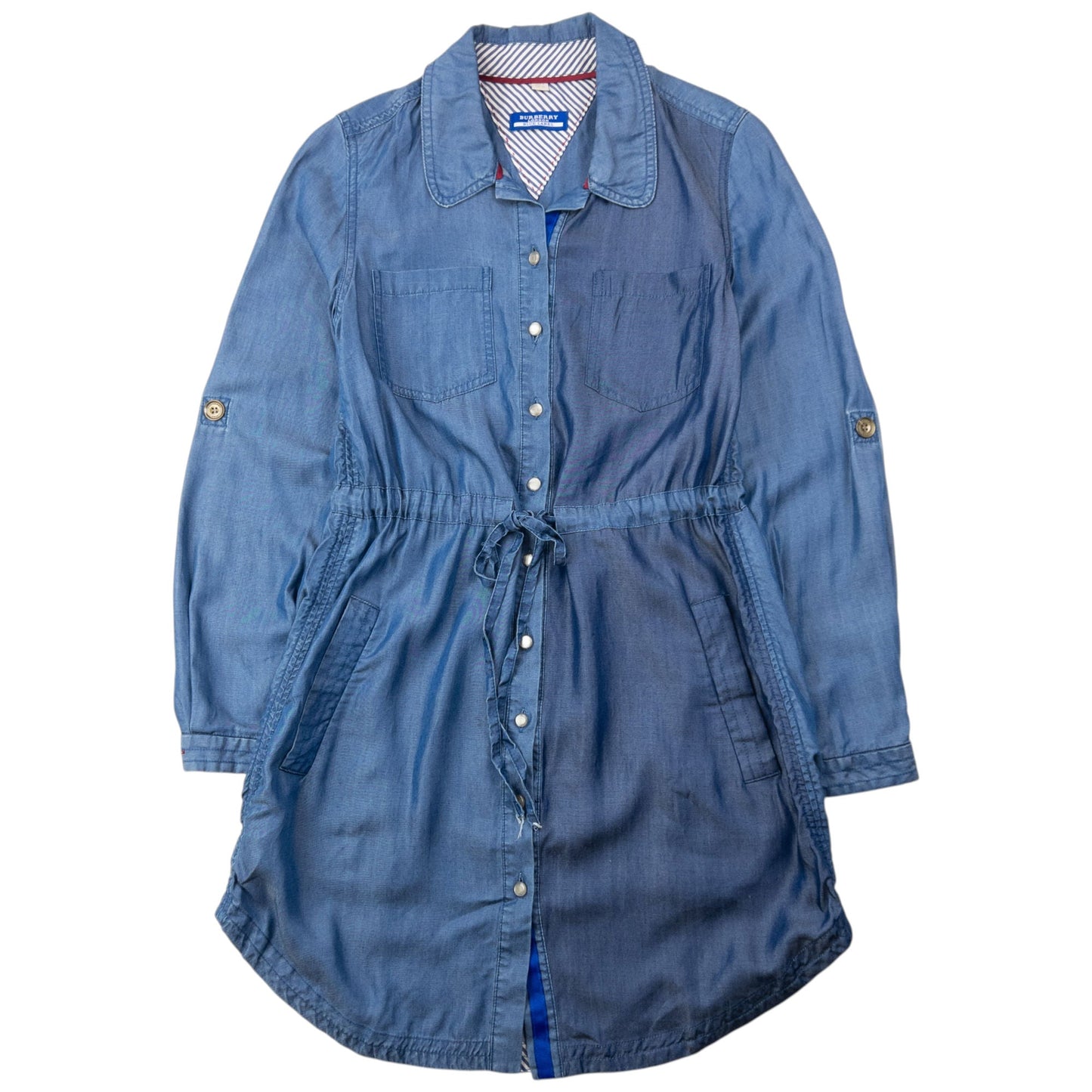 Vintage 2000s Burberry Blue Label Button Up Shirt Dress Womens Size S | Small, Blue
