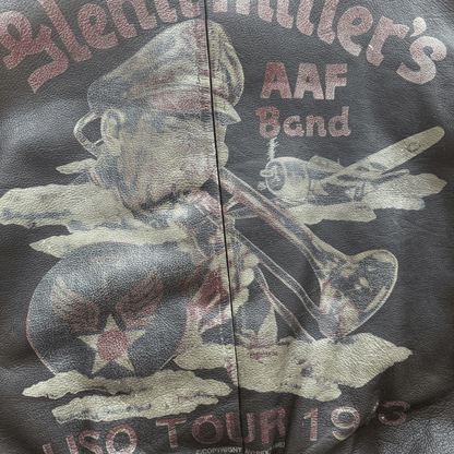 Avirex 1987 'Glen Miller's AAF Band' A2 Leather Flight Jacket - S / M | S / M, Red