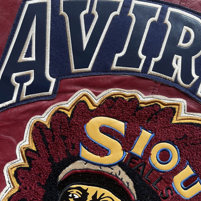 Avirex 'Sioux Football Team' Leather Varsity Jacket - M