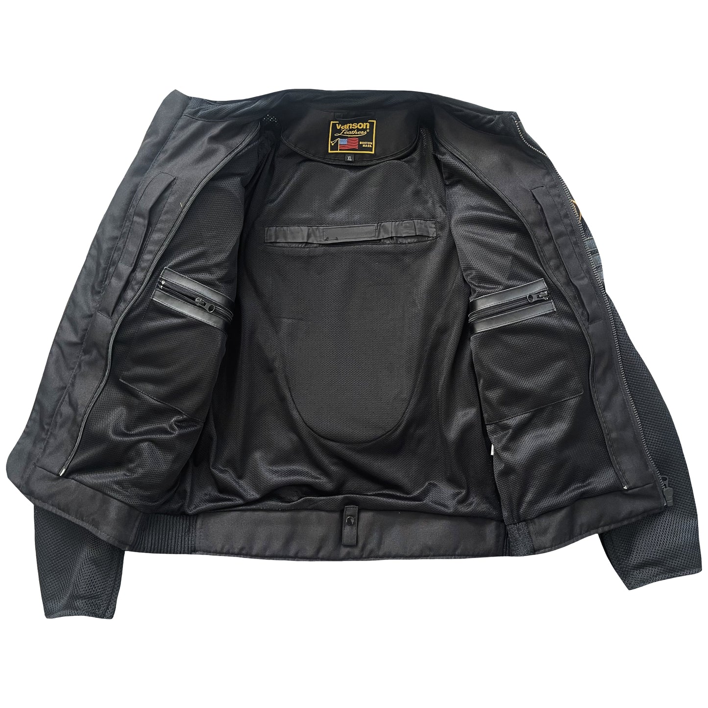 Vanson Leathers Motorcycle Mesh Racer Jacket - L