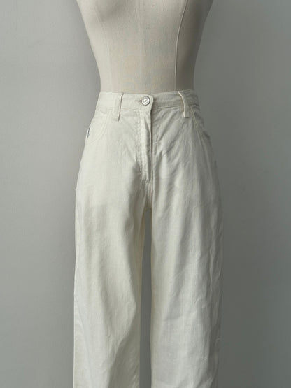 Armani Jeans 1990s Linen Slim Straight Leg Trousers - W26