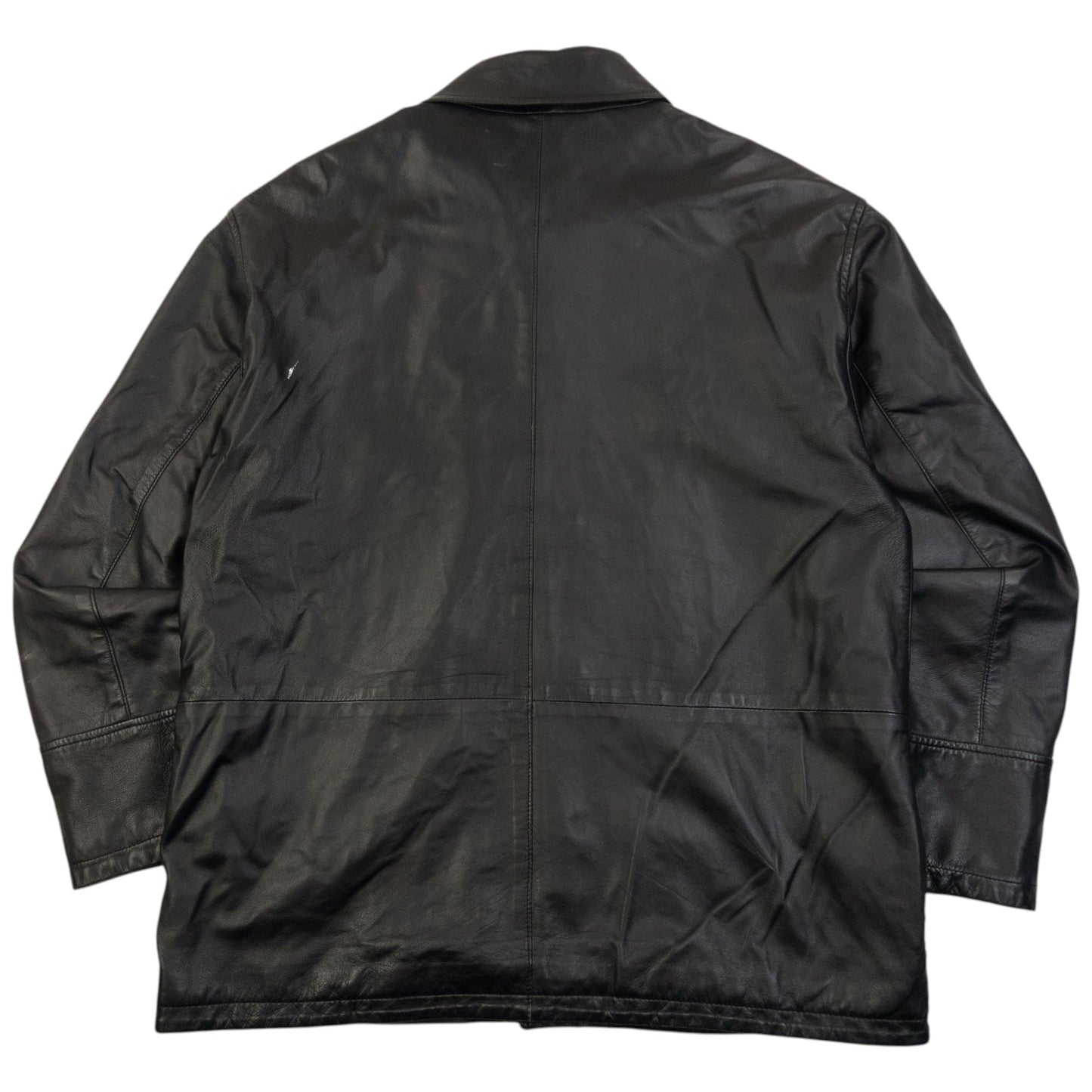 Vintage 2000s Burberry Nova Check Lined Leather Jacket Size M | Medium, Black