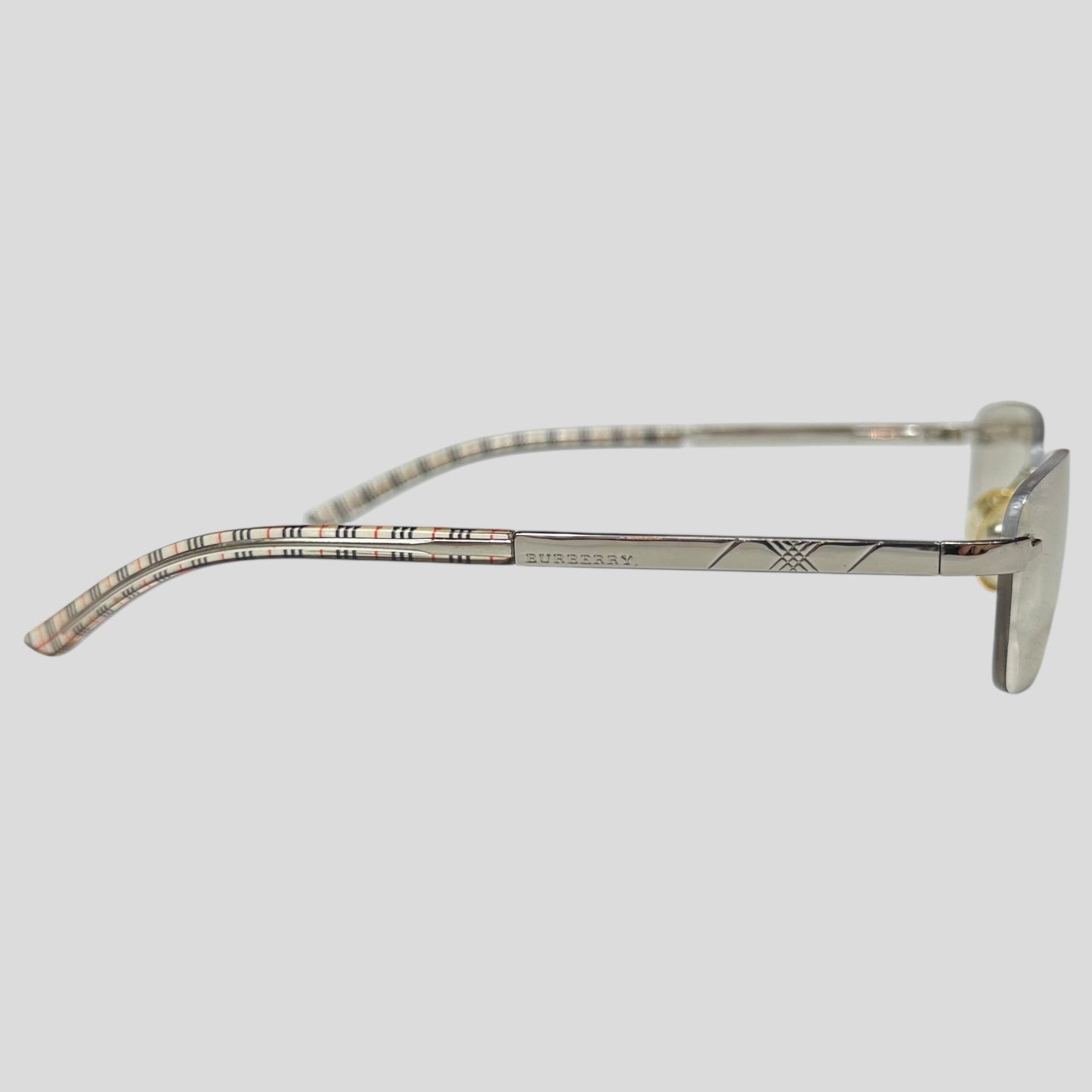 Burberry Safilo Nova Check Logo Metal Square Sunglasses