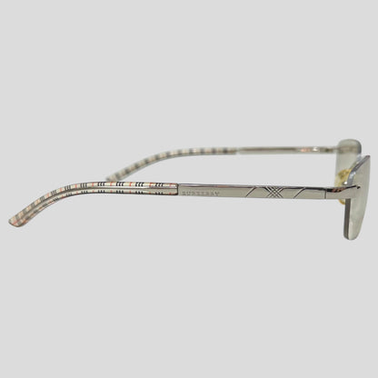 Burberry Safilo Nova Check Logo Metal Square Sunglasses