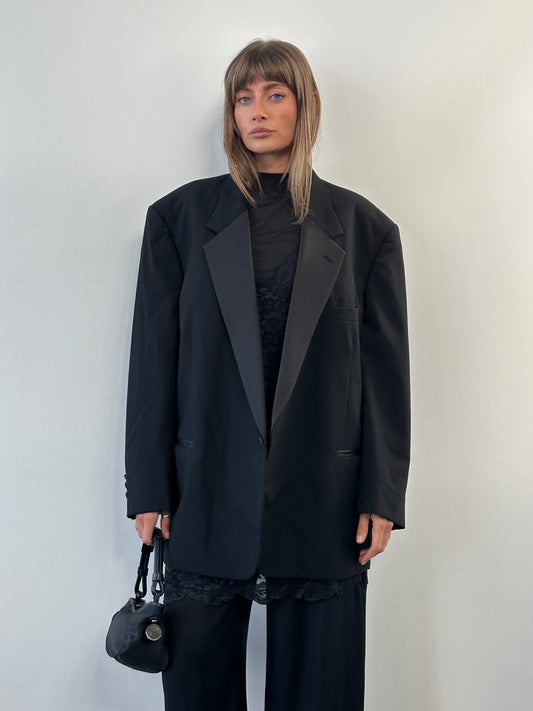 Christian Dior Le Connaisseur 1990s Tuxedo Wool Blazer - 52R/XXL