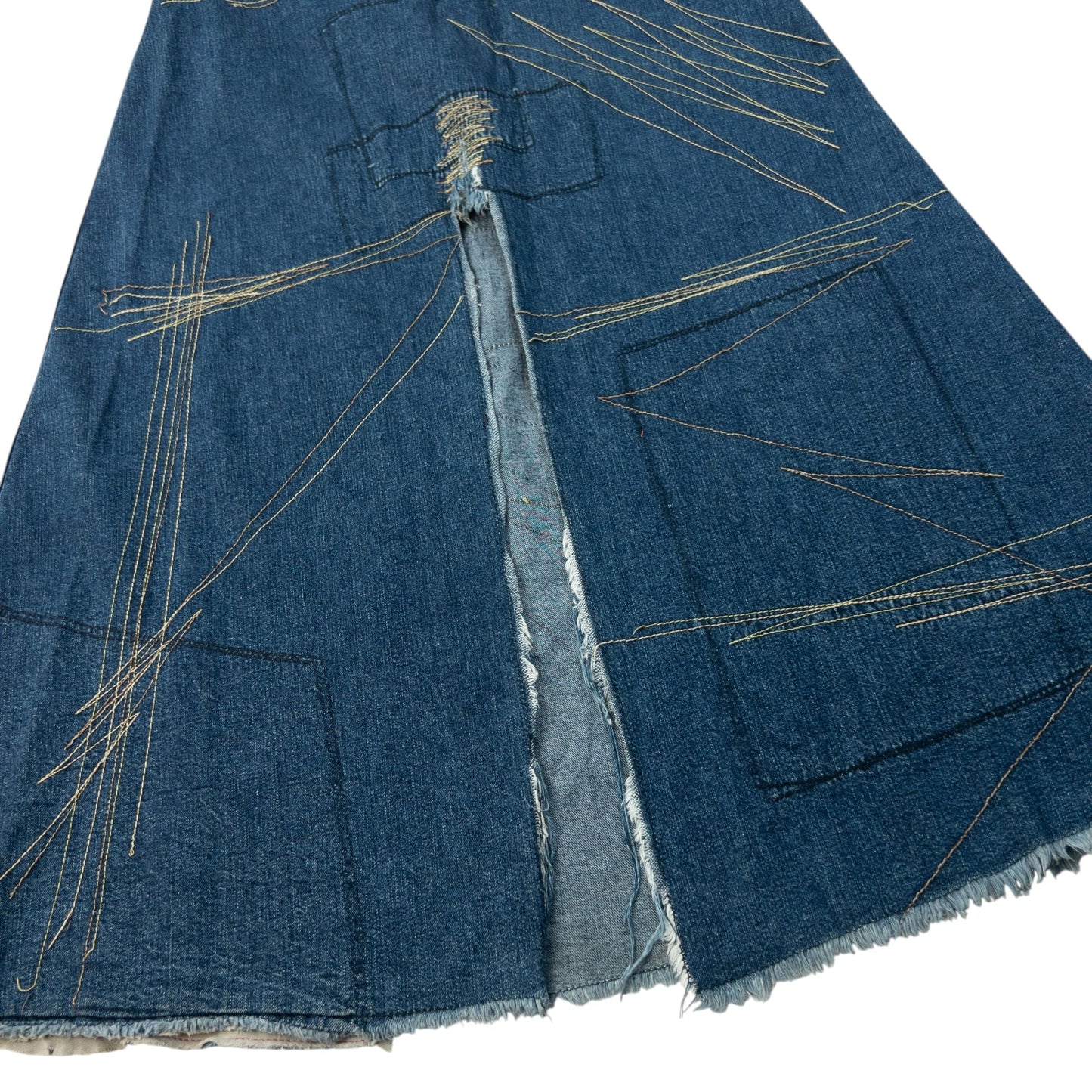 Vintage 90s Hysteric Glamour Embroidered Denim Skirt Womens Size W27 | W27, Blue