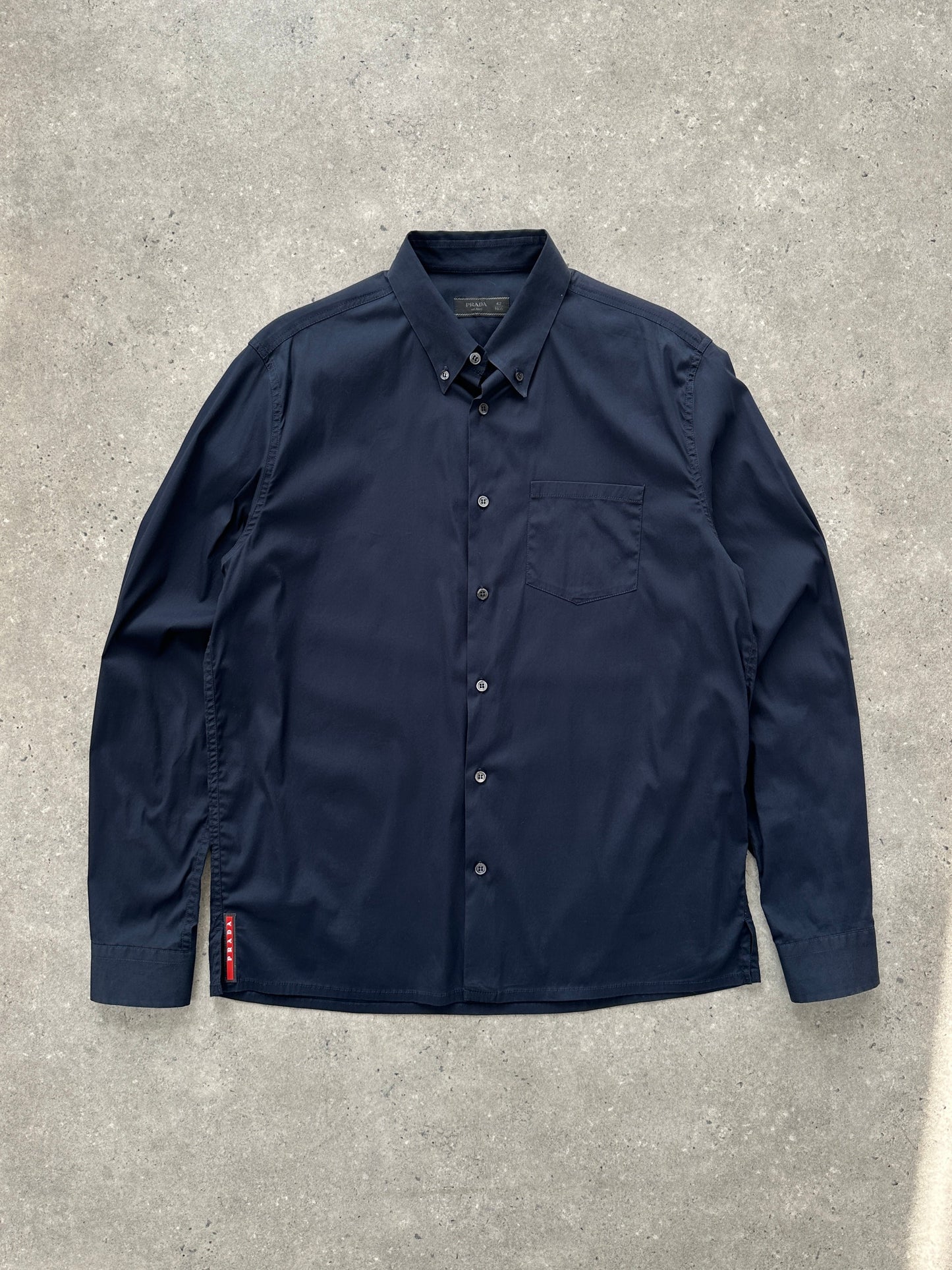 Prada 2000s Cotton Logo Shirt - M