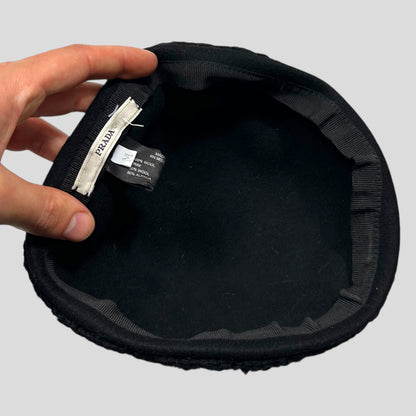 Prada AW05 Crochet Alpaca Wool Beret Hat - M