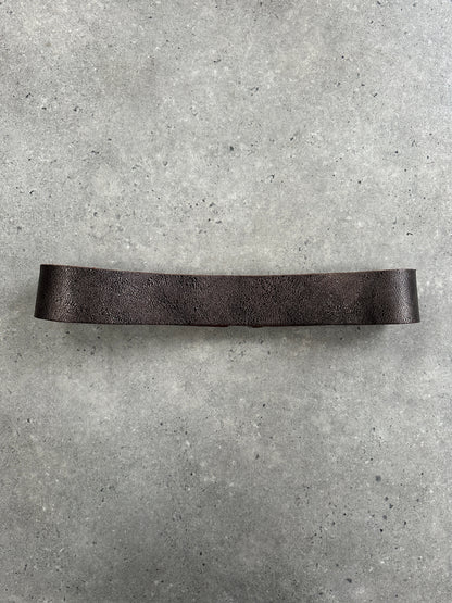 Italian Vintage 1990s Distressed Metallic Leather Belt - W32