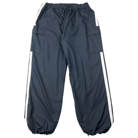 Vintage 2000s Burberry Waterproof Fleece Lined Tracksuit Bottoms Size L | Large, Navy