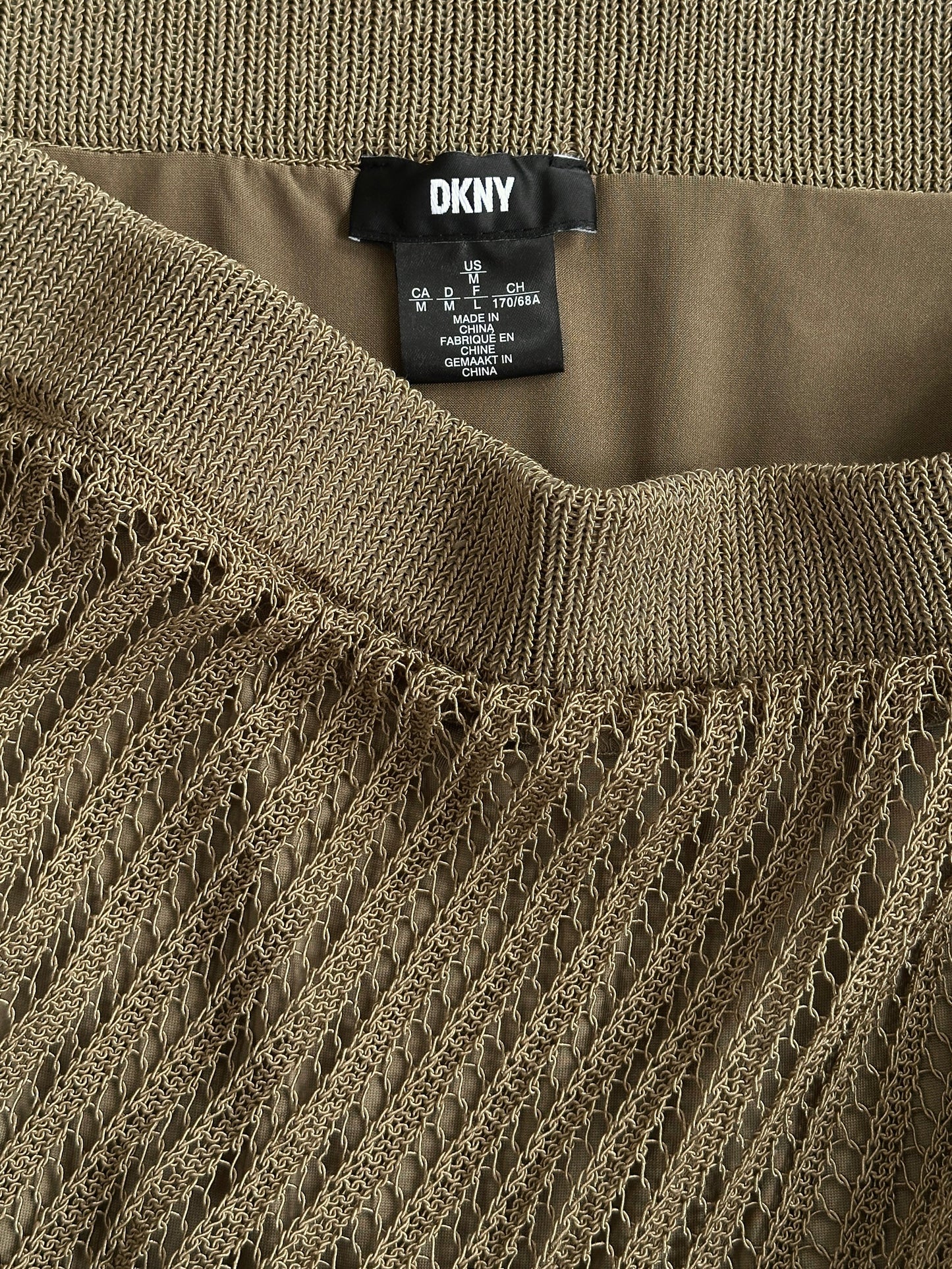 DKNY 2000s Cotton Open Knit Midi Skirt - W30