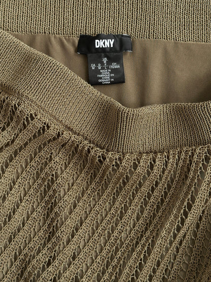 DKNY 2000s Cotton Open Knit Midi Skirt - W30