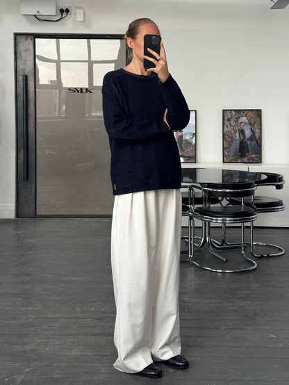 Armani Jeans 2000s Wool Knitted Logo Jumper - M