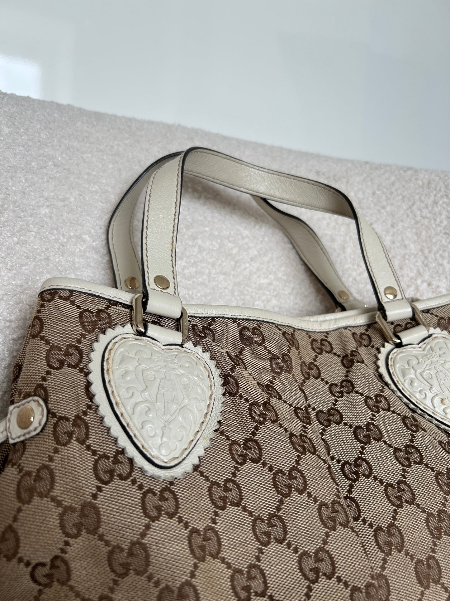 Vintage 90s Gucci Monogram GG Tassel Handbag | O/S, Multicoloured