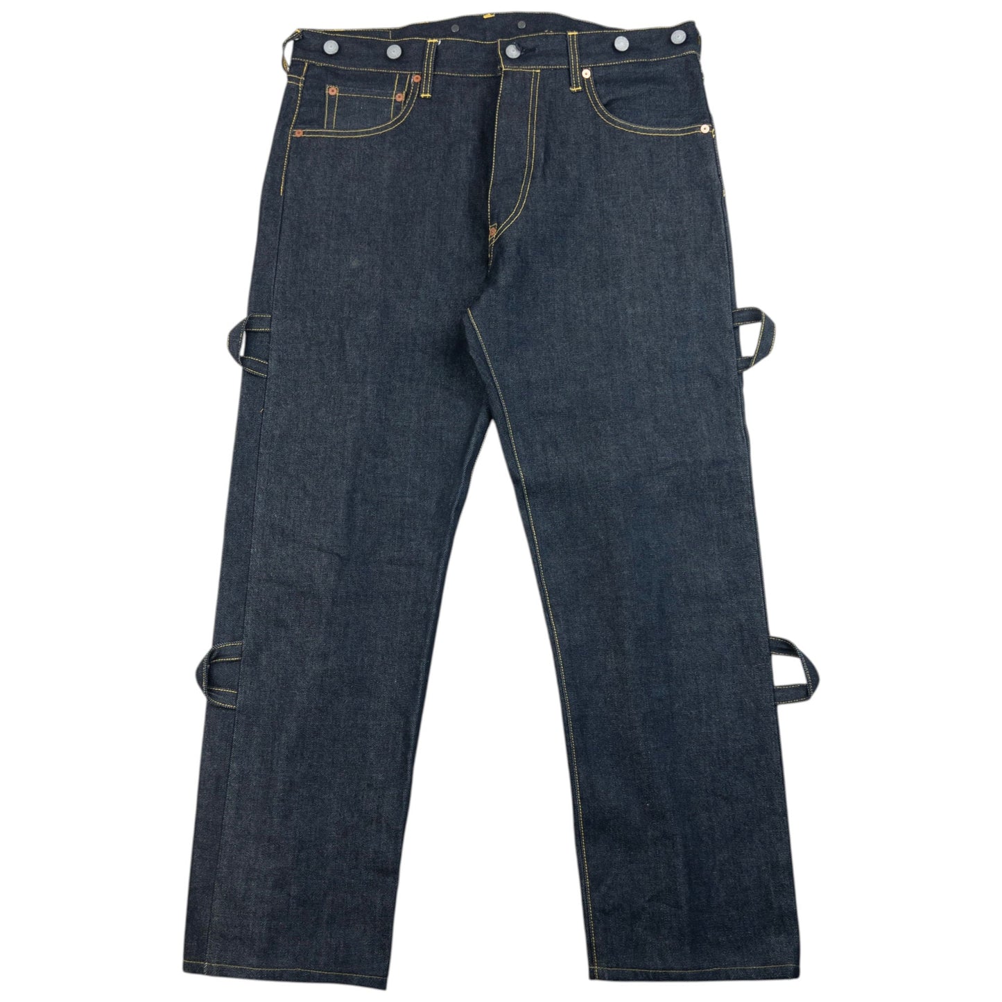 Vintage 2000s Evisu Gull Symbol Bondage Zip Japanese Denim Jeans Size W36 | W36, Black