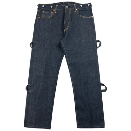 Vintage 2000s Evisu Gull Symbol Bondage Zip Japanese Denim Jeans Size W36 | W36, Black