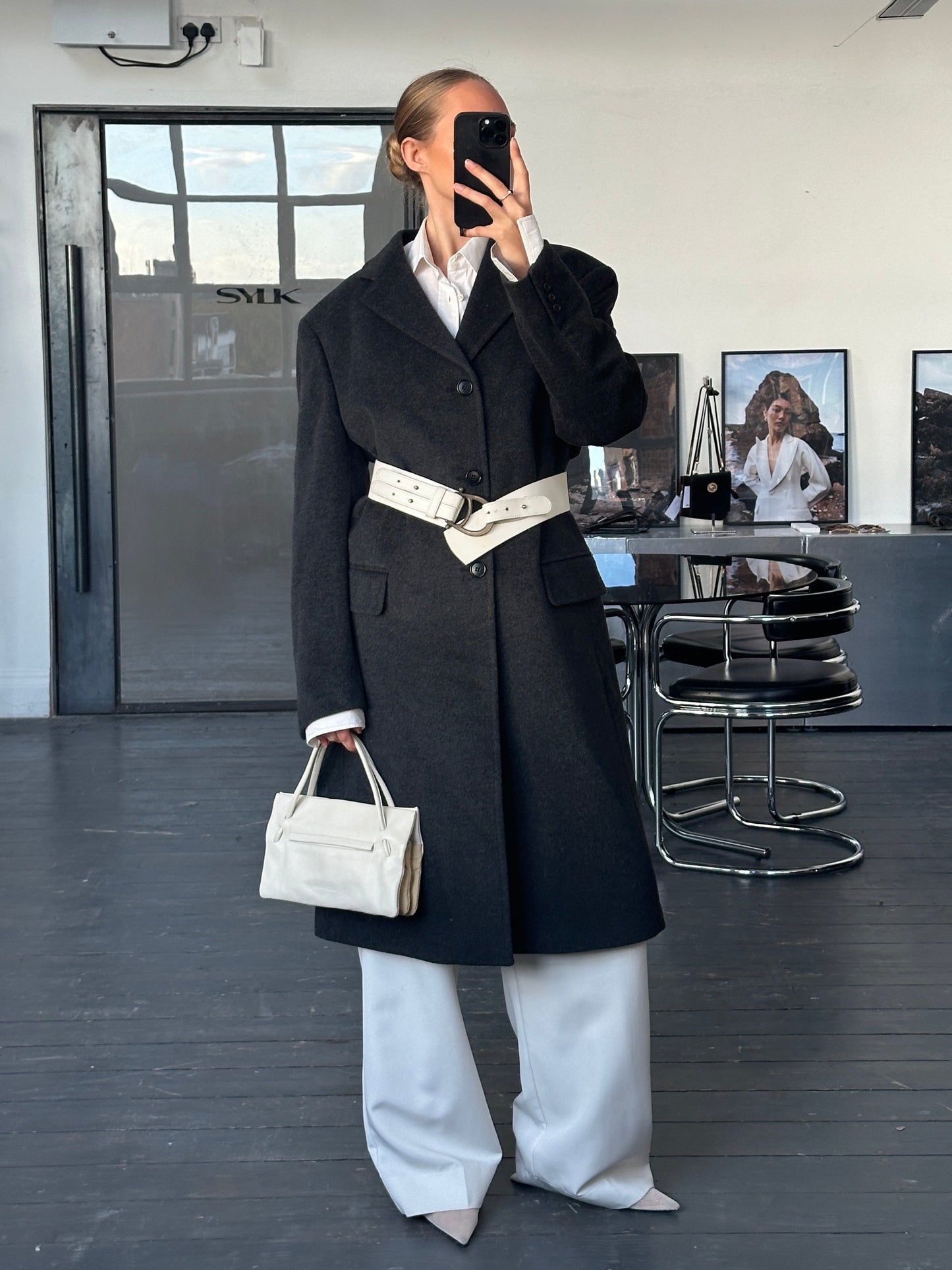 Italian Vintage 1990s Wool Cashmere Coat - XL