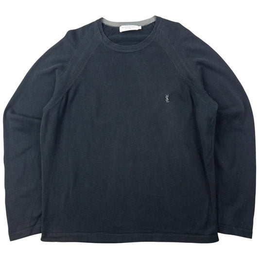 Vintage 2000s YSL Yves Saint Laurent Lightweight Jumper Size S | Small, Black