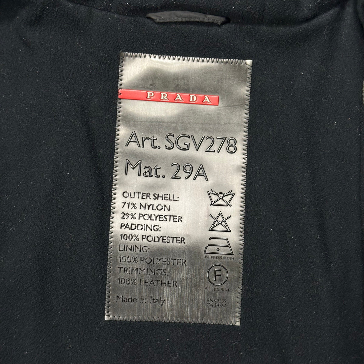 Prada Sport 1999 Balaclava Fleece Lined Moto Jacket - IT50 (L) | Green