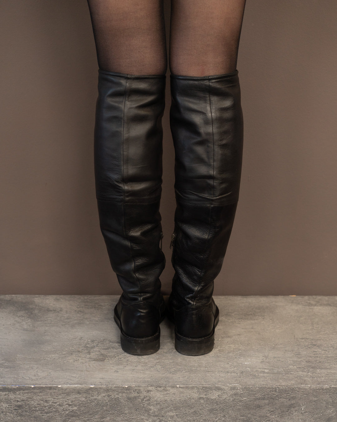ANN DEMEULEMEESTER KNEE HIGH BOOTS (EU 39, FITS LIKE 40) | DEFAULT TITLE, Black