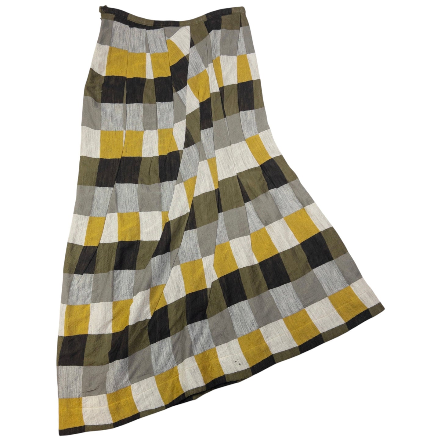Vintage Yohji Yamamoto Asymmetric Checkered Skirt Womens Size W28