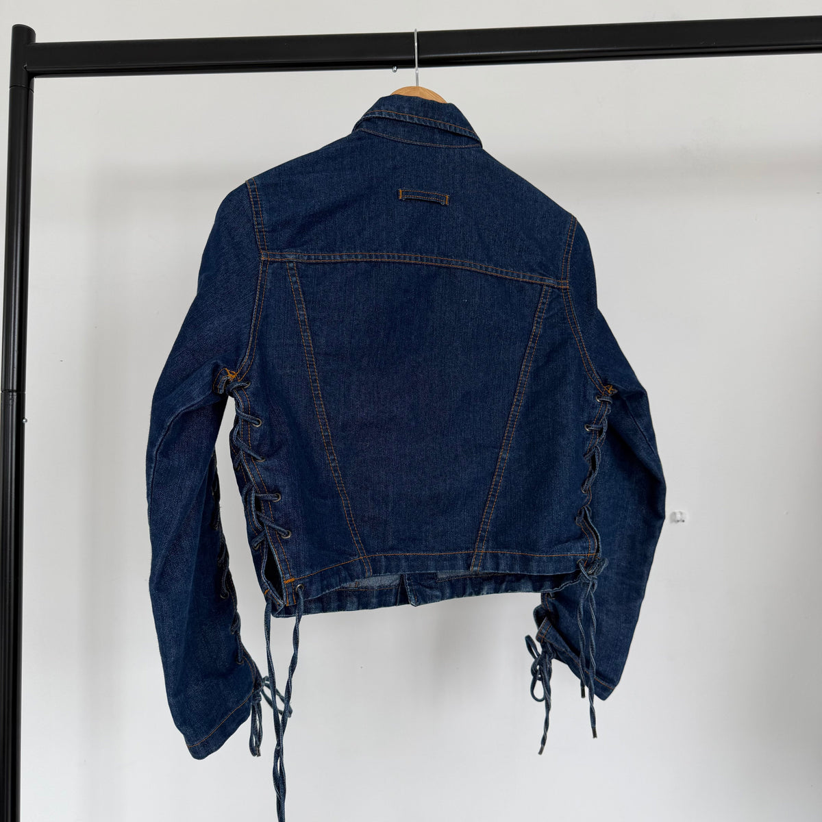 1990s jean paul gaultier corset denim jacket | O/S, Blue