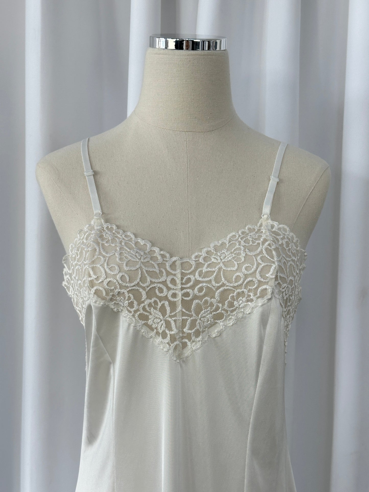 Vintage 1990s Lace Sheer Mini Slip Dress - M