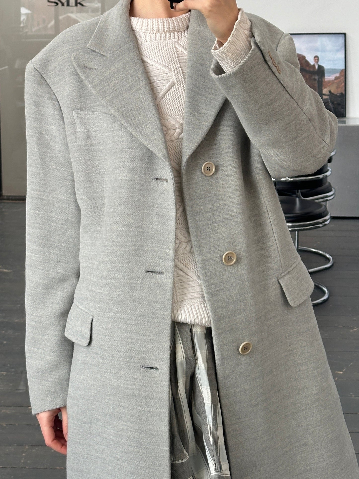 Gianfranco Ferre 1990s Wool Single Breasted Coat - L