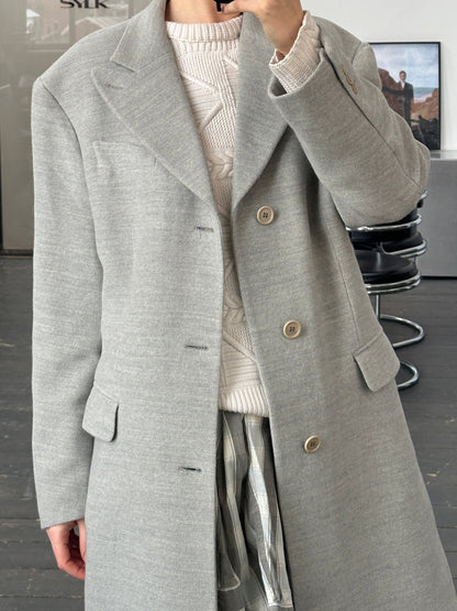 Gianfranco Ferre 1990s Wool Single Breasted Coat - L