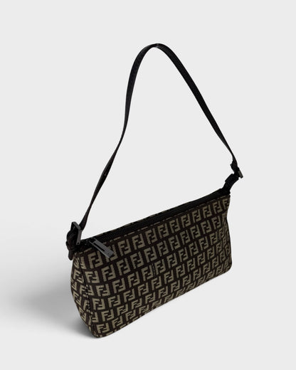 90s Fendi Zucca Brown Shoulder Bag | O/S, Multicoloured