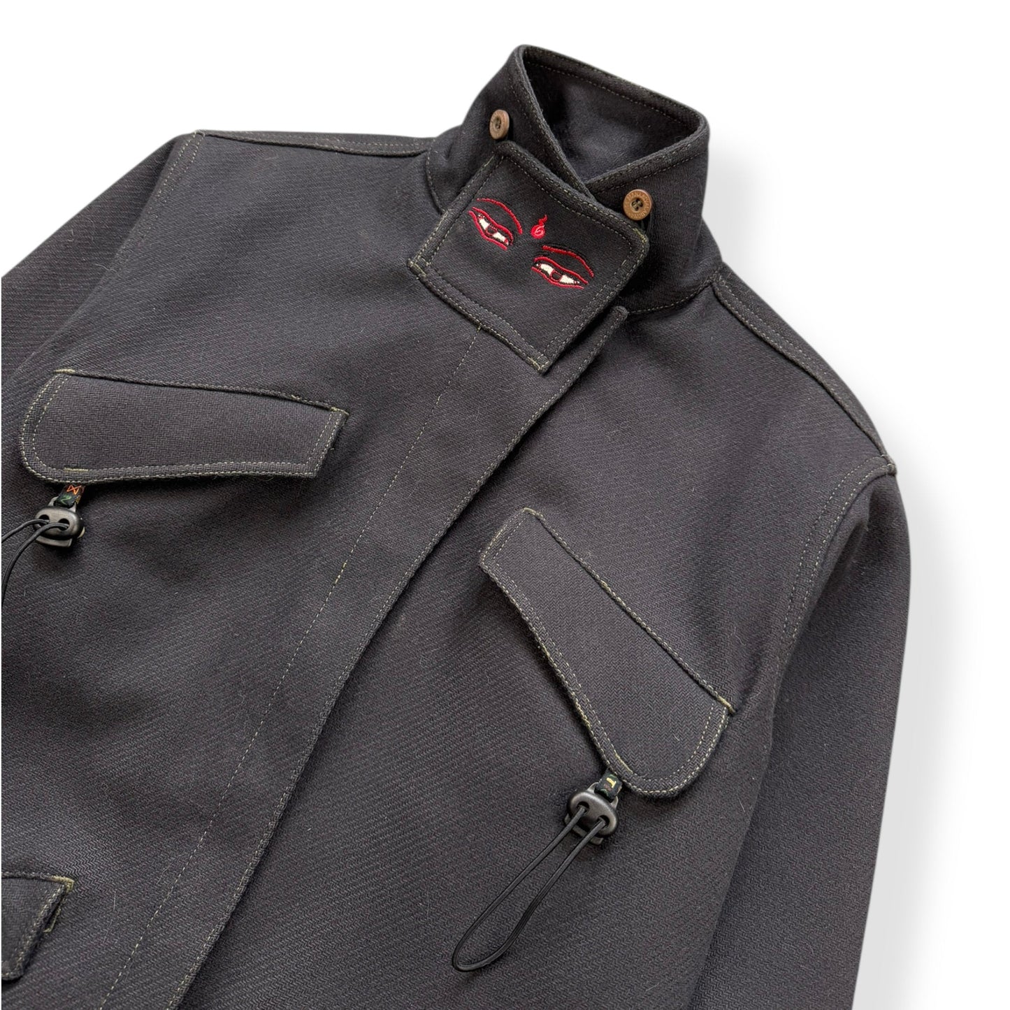 AW99/00 Maharishi Shower Repellent Asymmetric Jacket (S) | Default Title, Black