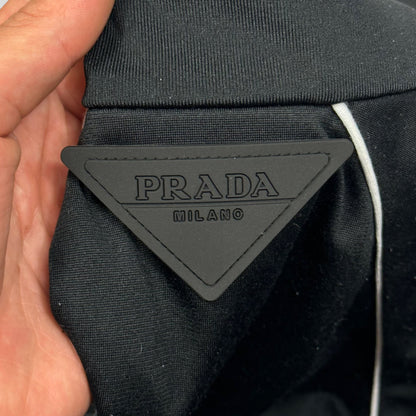 Prada Milano 2018 Nylon Panelled Rubber Logo Track Jacket - M