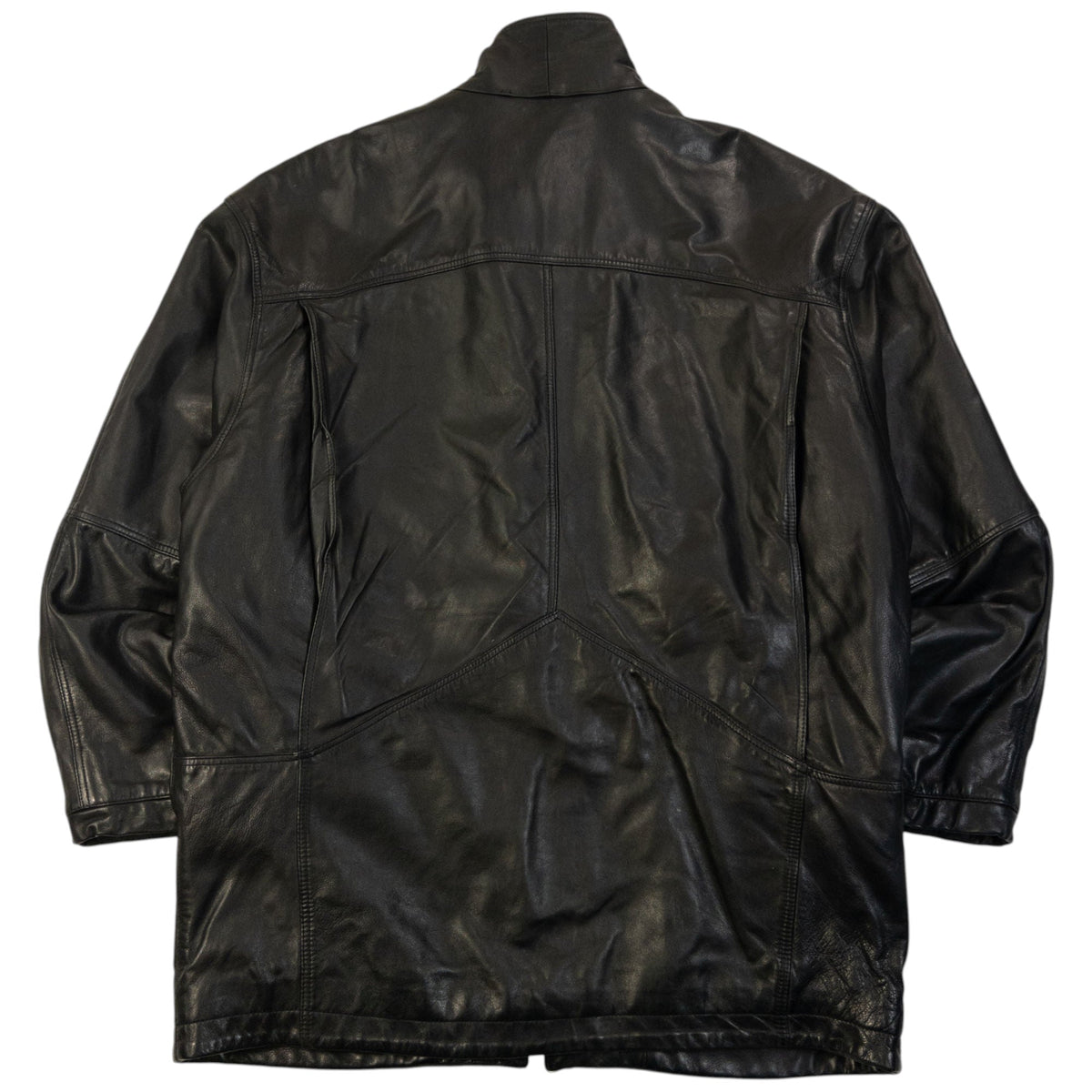 Vintage 90s Hugo Boss Zip Up Leather Jacket Size L | Large, Black