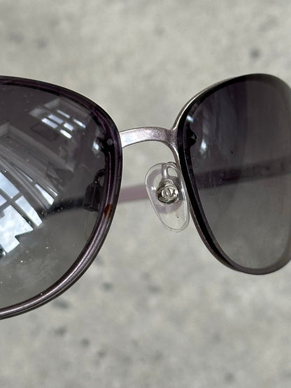 Chanel 2000s Rimless Crystal Bar Rectangle Sunglasses