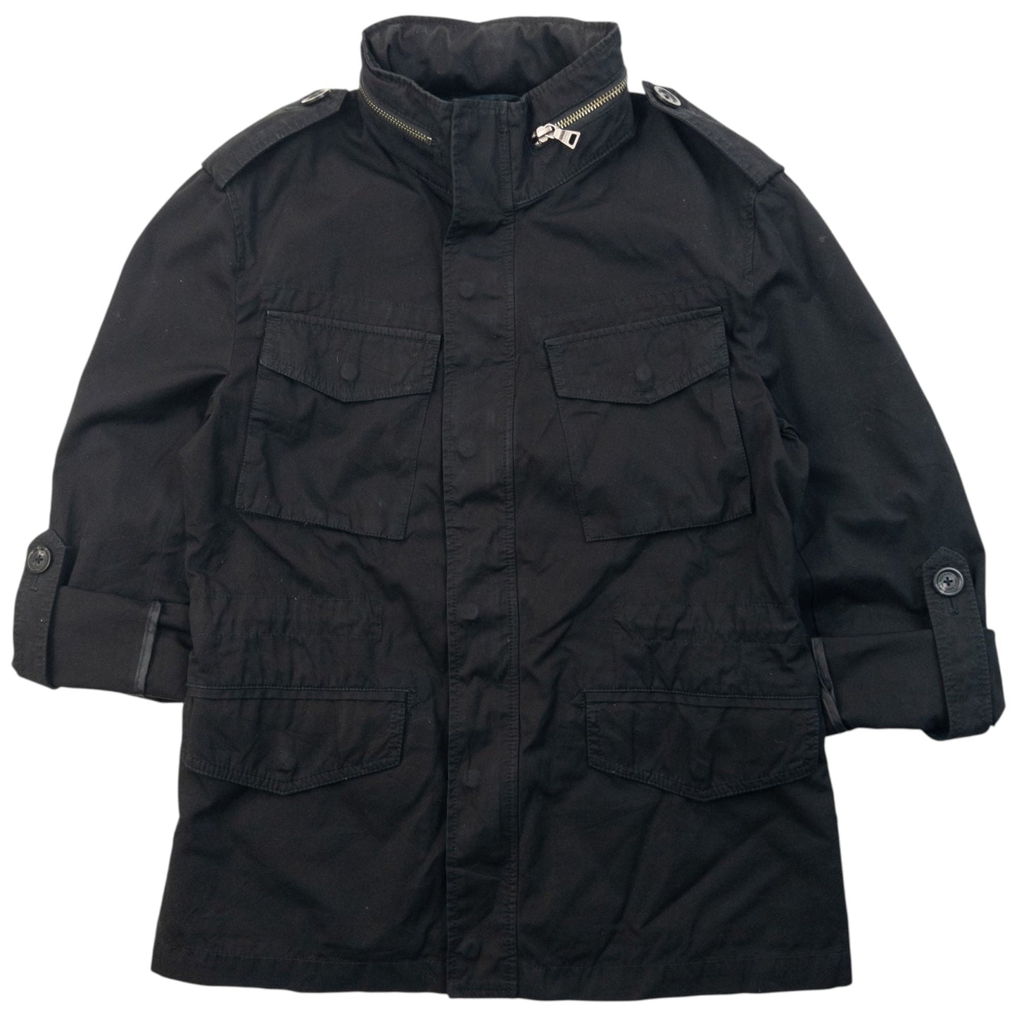 Vintage 2000s Burberry Black Label Roll-Up Sleeve Jacket Womens Size M | Medium, Black