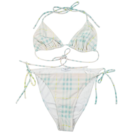 Vintage Burberry Nova Check Bikini Set Womens Size L