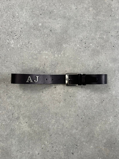 Armani Jeans 2000s Leather Logo Belt - W26-29