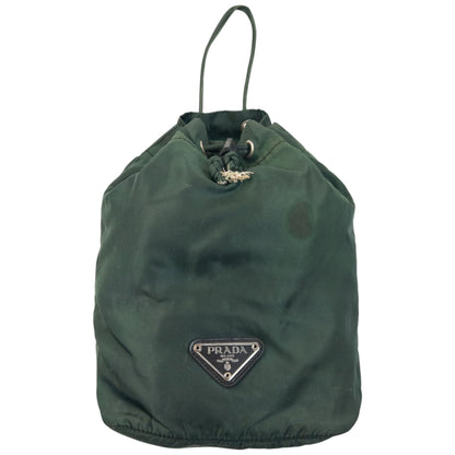 Vintage 2000s Prada Drawstring Pouch Bag | O/S, Green