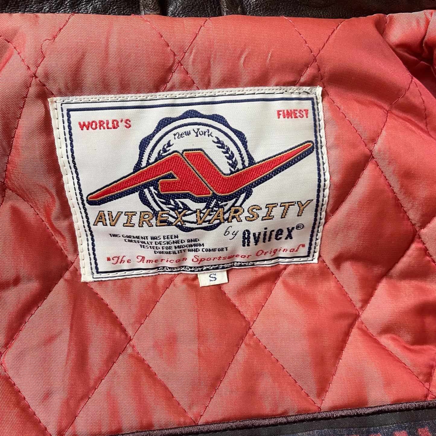 Avirex 'Spider Rock' Leather Varsity Jacket - S