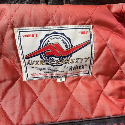 Avirex 'Spider Rock' Leather Varsity Jacket - S